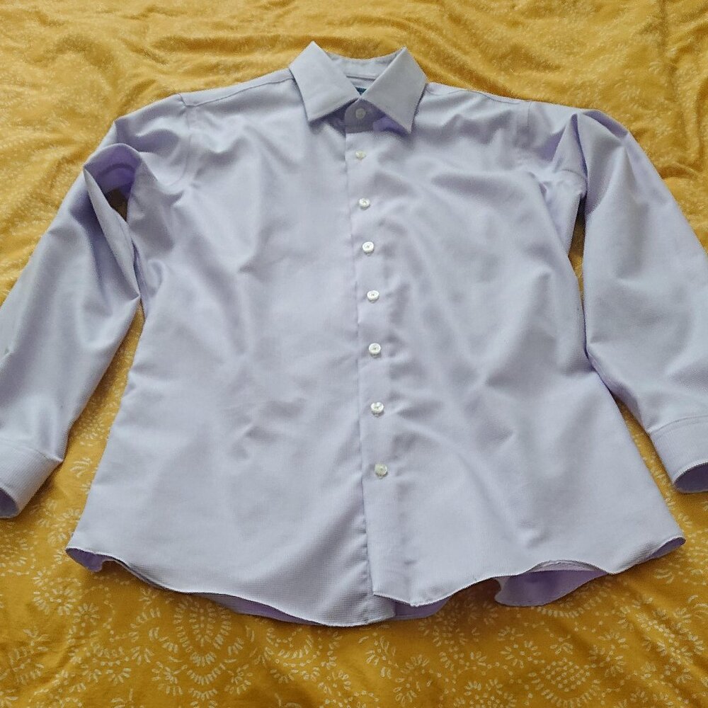 Proper Cloth Thomas Mason 120s Lavender Small Check 16.25/33 Dress Shirt